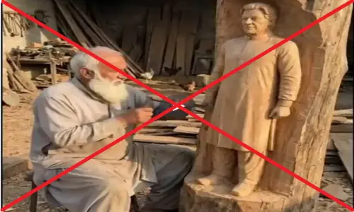 Viral video of man crafting statue of Imran Khan is AI-generated