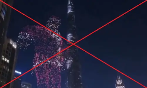No Santa Clause drone show took place at Dubai’s Burj Khalifa for Christmas No Santa Clause drone show took place at Dubai’s Burj Khalifa for Christmas