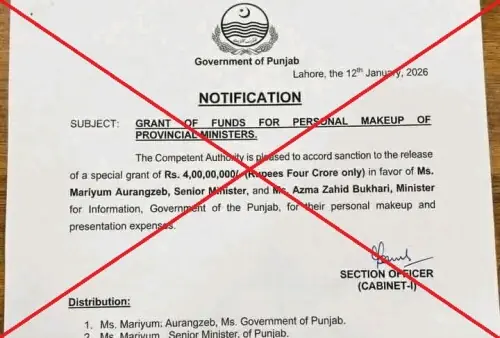 Viral notification claiming Punjab govt approved Rs40m for ministers’ personal makeup is AI-generated Viral notification claiming Punjab govt approved Rs40m for ministers’ personal makeup is AI-generated