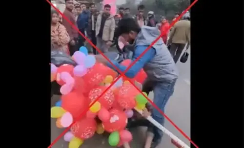 Viral video does not show Indian man popping Muslim child’s balloon bouquet; is scripted Viral video does not show Indian man popping Muslim child’s balloon bouquet; is scripted