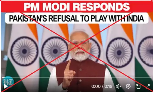 Viral video of Modi criticising Pakistan for not playing against India in T20 World Cup is doctored
