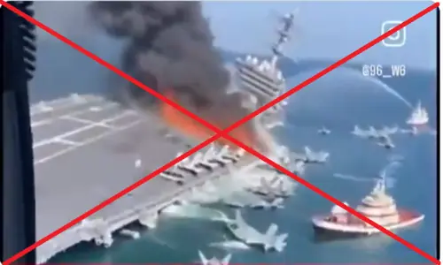 Viral video of American USS Abraham Lincoln aircraft carrier destroyed by Iran is AI-generated