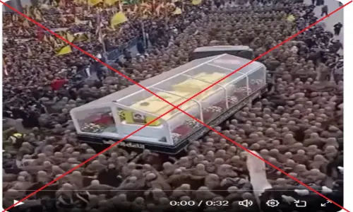 Viral video does not show Ayatollah Khamenei&rsquo;s funeral; it&rsquo;s of Hezbollah chief Hassan Nasrallah&rsquo;s funeral