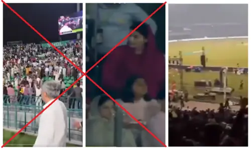 Viral videos of spectators chanting slogans in favour of Imran Khan during PSL 11 final are old, doctored