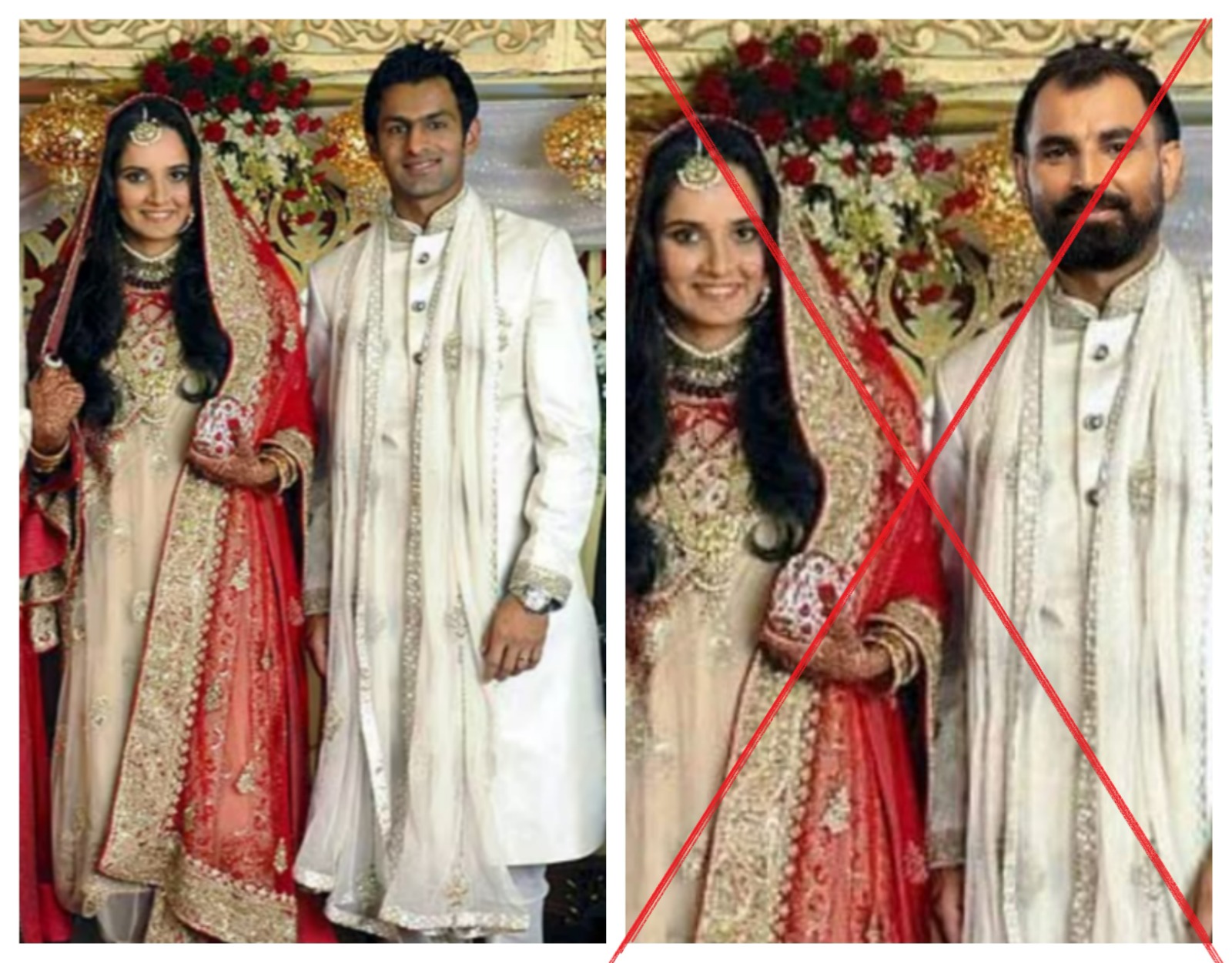 Wedding picture of Sania Mirza with Indian cricketer Mohammed Shami is fake and edited