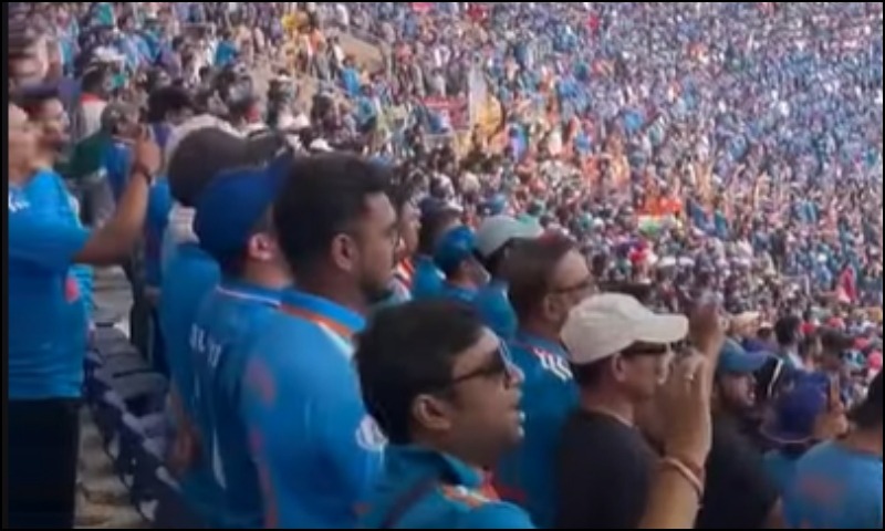 Viral video of Indian crowd reciting Pakistani national anthem at cricket stadium is dubbed over