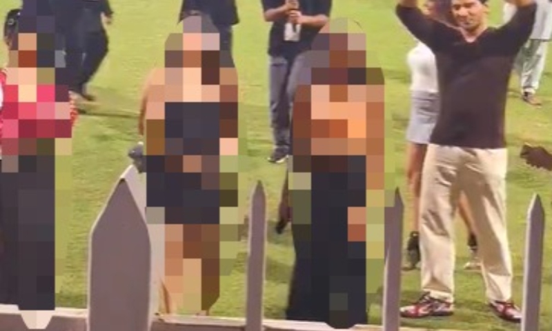 Viral video of women in revealing clothes waving to a crowd is from Sharjah Cricket Stadium, not Pakistan